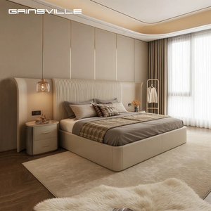 Роскошная изогнутая мягкая кровать | Элегантная вышивка и ткань Премиум | Легкий роскошный дизайн - Product Image 1