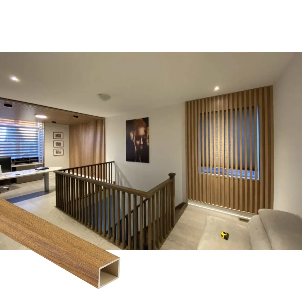 PVC materiale composito WPC tubi di legno tubo quadrato divisorio decorazione parete per l'home Office