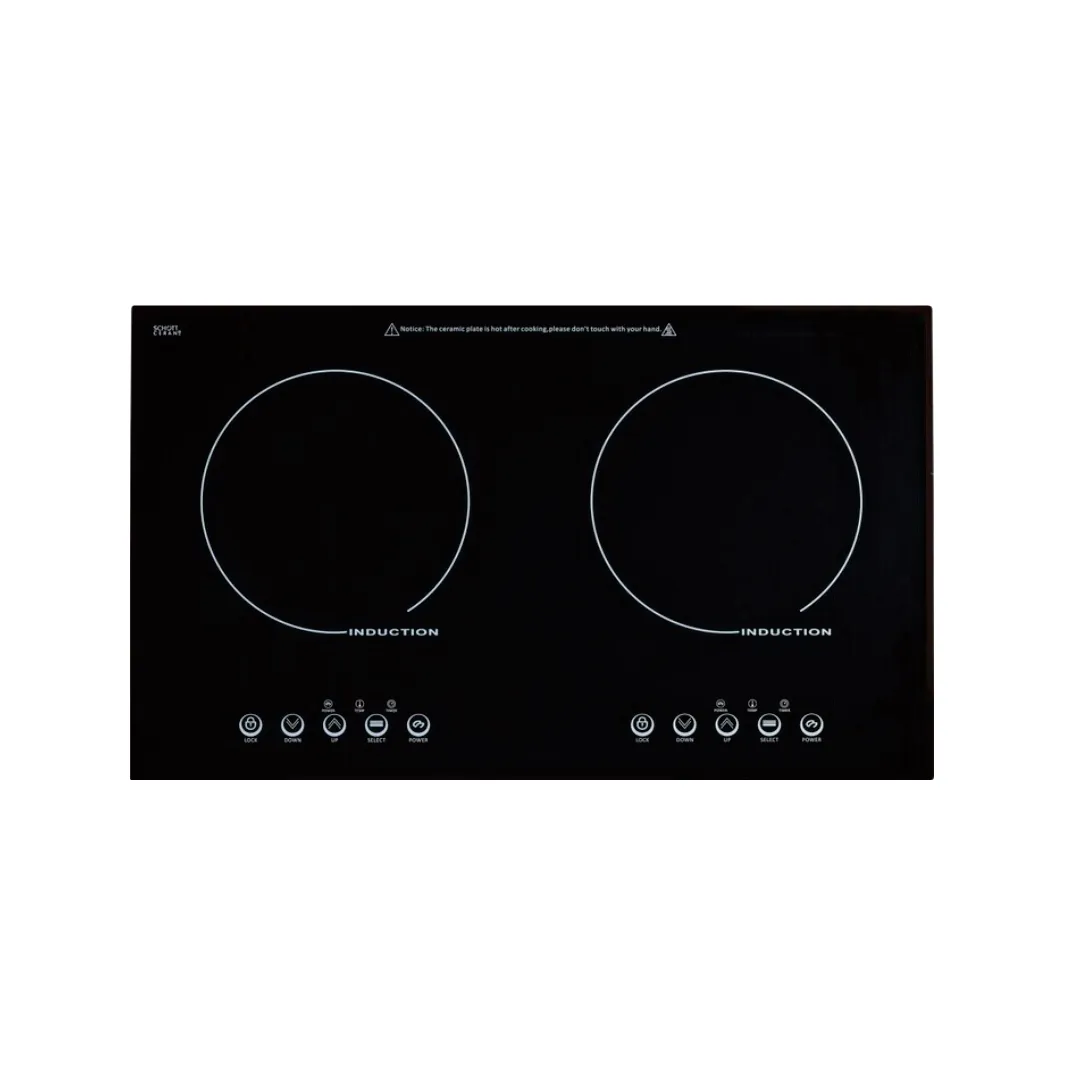 De alta potencia Venta caliente doble vitrocerámica 2 quemador digital inteligente multi-función de arroz de vapor eléctrico estufa de Cocina de Inducción J-C43