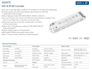 M5 12-24 В 5CH WiFi & RF светодиодный контроллер 6 кнопок RGBWW RGBCW RGB светодиодный диммер TUYA приложение пульт дистанционного управления - Product Image 4