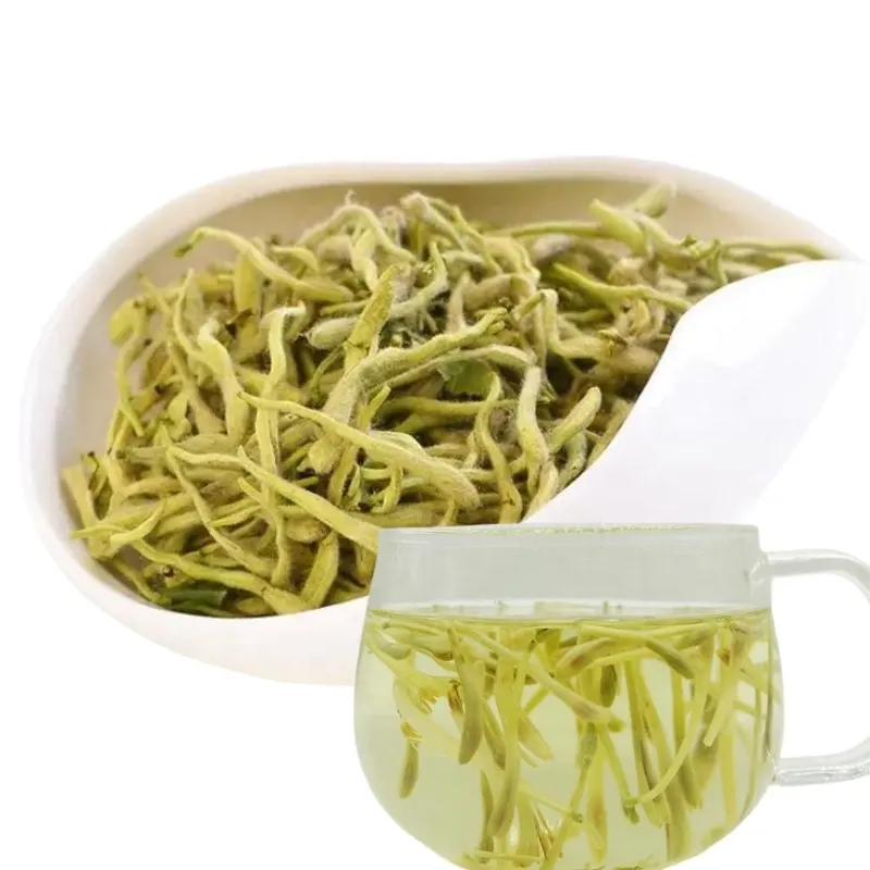 50 g/saco Honeysuckle Sample Link Alta qualidade a granel Chá chinês de ervas para remover o calor Antipirético e antídoto