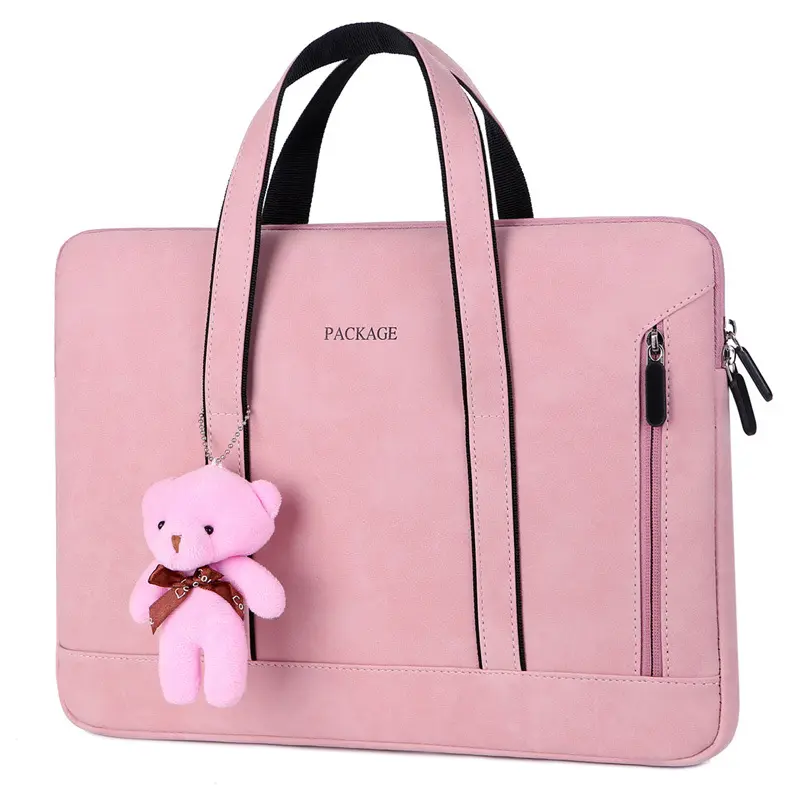 Hot Sale wasserdicht billig cool stilvolle Damen rosa Leder Laptop taschen Tasche