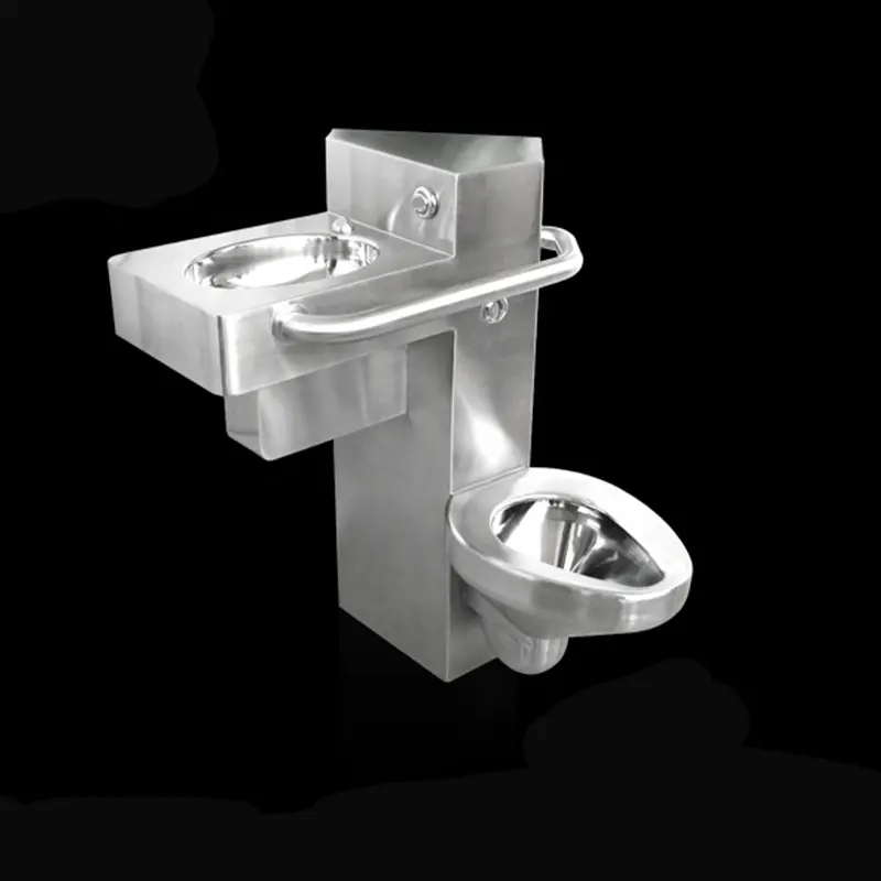Commercio all'ingrosso in acciaio inox wc di un pezzo disabili wc e lavandino combinato bagno wc