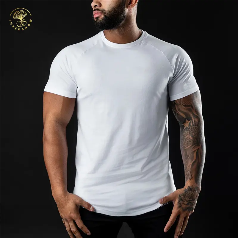 95%cotton 5% Spandex custom Short Sleeve Pullover Gym Wear Sports Apparel Plain Blank T-shirts Workout Clothing Men
