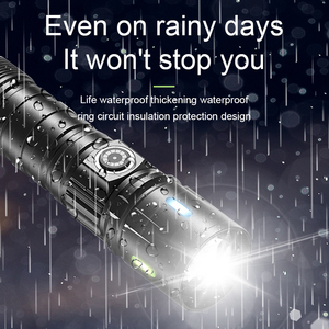 Công suất cao siêu sáng ngân hàng điện mạnh mẽ đèn pin nhỏ USB có thể sạc lại hợp kim nhôm trắng Laser đèn pin chiến thuật - Product Image 6