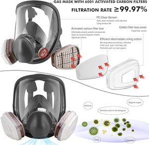 Fabrika doğrudan satış 6800 tam maske kimyasal maske ile P-A-1 kartuş yüz parçası maske kitleri için toz buharlar koruma - Product Image 4