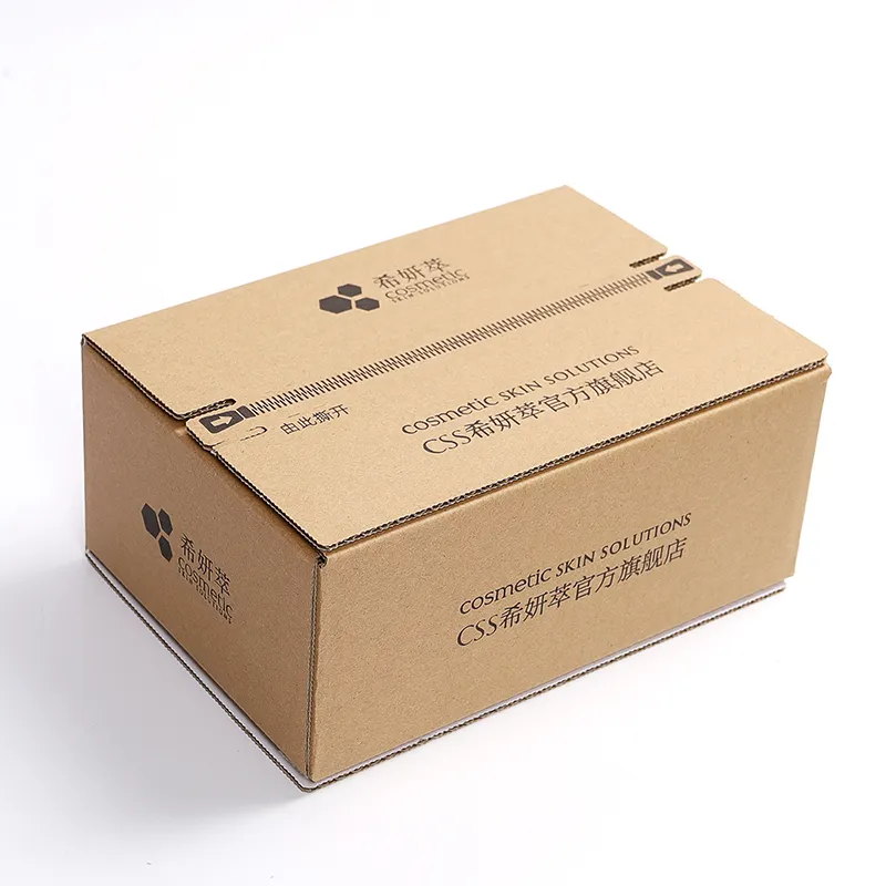 Professional Custom Corrugated Box Full Color Printing Tear Box Easy To Use Shipping Box With Tear Tape