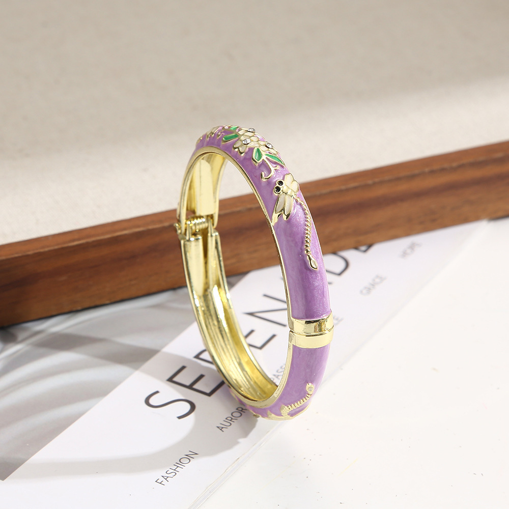 Hd-056 light gold-quicksand purple-white flowers