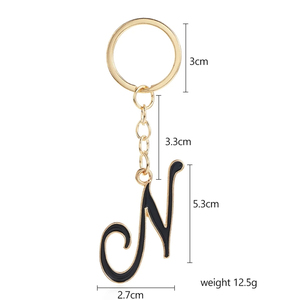 Araba anahtarlık Chic 26 A-Z mektup Metal anahtarlık şık İlk damlayan yağ anahtarlık - Product Image 5