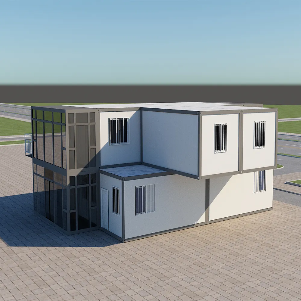 מבנה פלדה מוכן בית טרומי מתקפל קטן בתים ניידים תא אבטחה משרד זמני