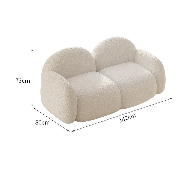 Siège double (blanc cassé) en cuir d'agneau premium