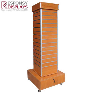 零售店定制4路旋转带线挂钩显示板条墙展示架 - Product Image 4