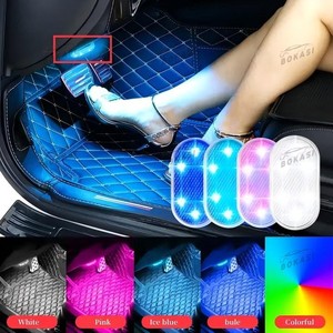 Bokasi ไฟอ่านหนังสือ LED ไร้สายเซ็นเซอร์สัมผัสมีหลายสีไฟฉุกเฉินติดหลังคาในร่ม5W อุปกรณ์เสริมไฟรถยนต์แบบ USB