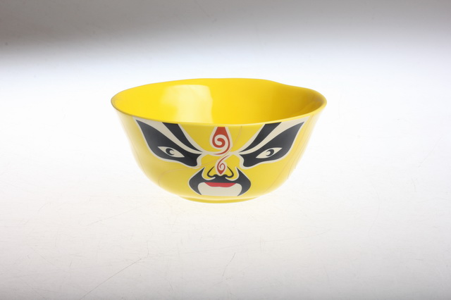 16cm Salade Bowl Shiny Yellow with Decal