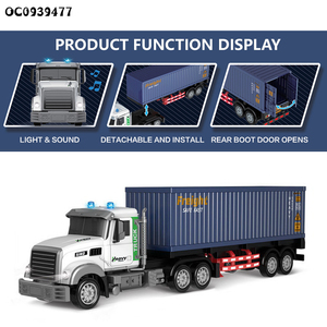 2.4G 1:12 9CH RC uzaktan kumanda konteyner kamyon modeli oyuncaklar hafif müzik ile - Product Image 4