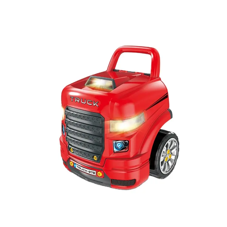 Grande caminhão motor brinquedo desmontagem infravermelho cabeça reparação motor 2.4ghz RC oficina DIY carro brinquedo com luz e som