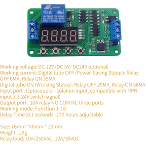 DC 5-24V modulo Timer multifunzione relè ON/OFF ciclo Trigger ritardo semplice PCL Board - Product Image 4