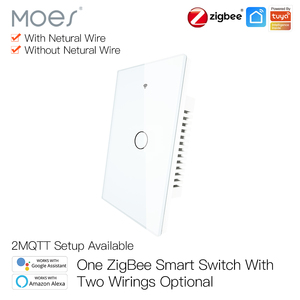 MOES-Temporizador Inteligente Wifi Zigbee RF, interruptores táctiles de pared sin Interruptor neutro, automatización de sistemas para el hogar, Tuya - Product Image 3