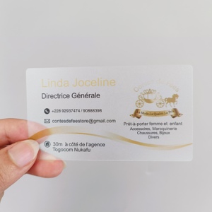 高品质透明透明定制双面logo印刷VIP会员卡PVC拉丝名片金 - Product Image 4