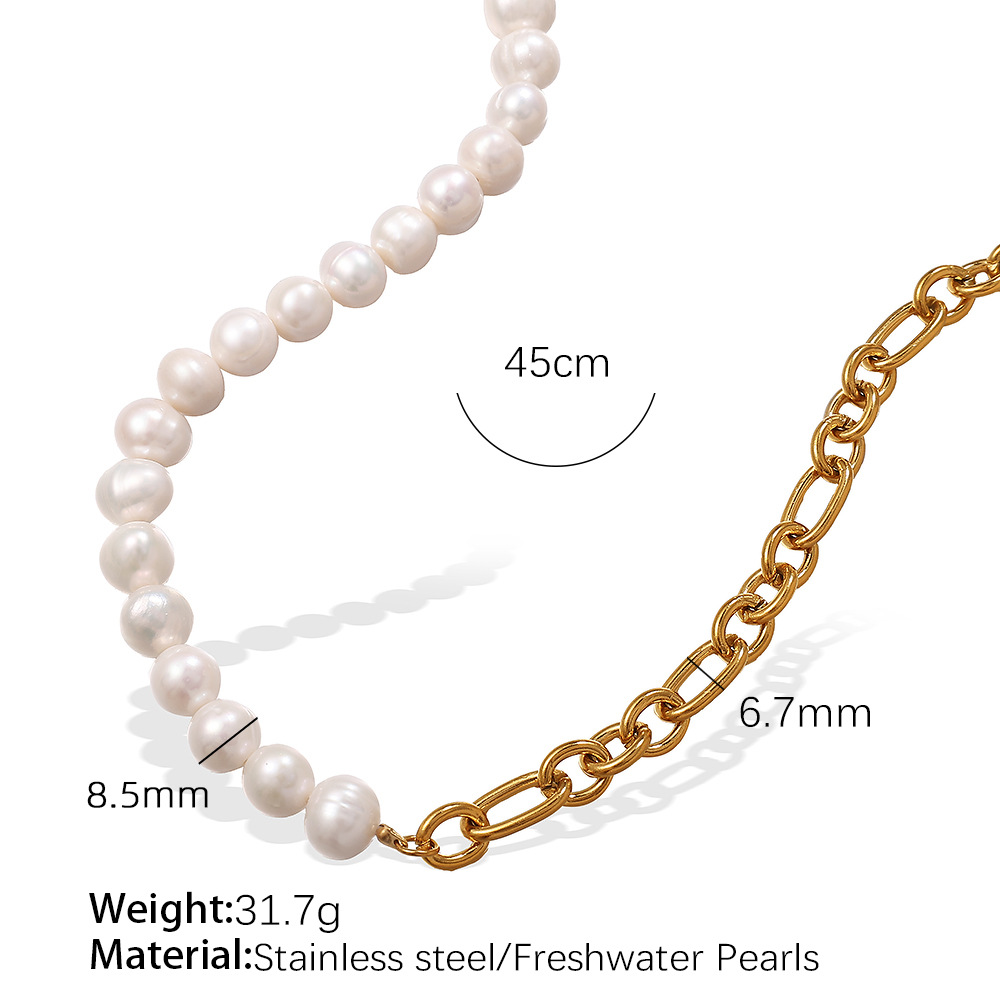 XL417WEG Freshwater Pearl Gold Necklace