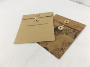 Benutzer definierte recycelbare Knopfs chnur Mailing Umschlag Schnur Umschlag Knopf Schnur Krawatte Umschläge 9x12 Zoll und jede Größe - Product Image 5