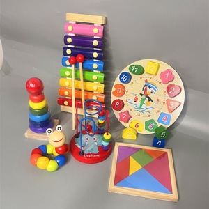 Bebekler için Montessori oyuncak seti 1-3: ahşap gökkuşağı ksilofon ve istifleme kulesi okul öncesi öğrenme müzikal oyun - Product Image 6