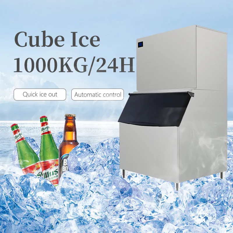 Machine commerciale à blocs de glace de 1000kg, Machine commerciale à économie d'énergie automatique, Machine à glaçons de 1000kg/24H