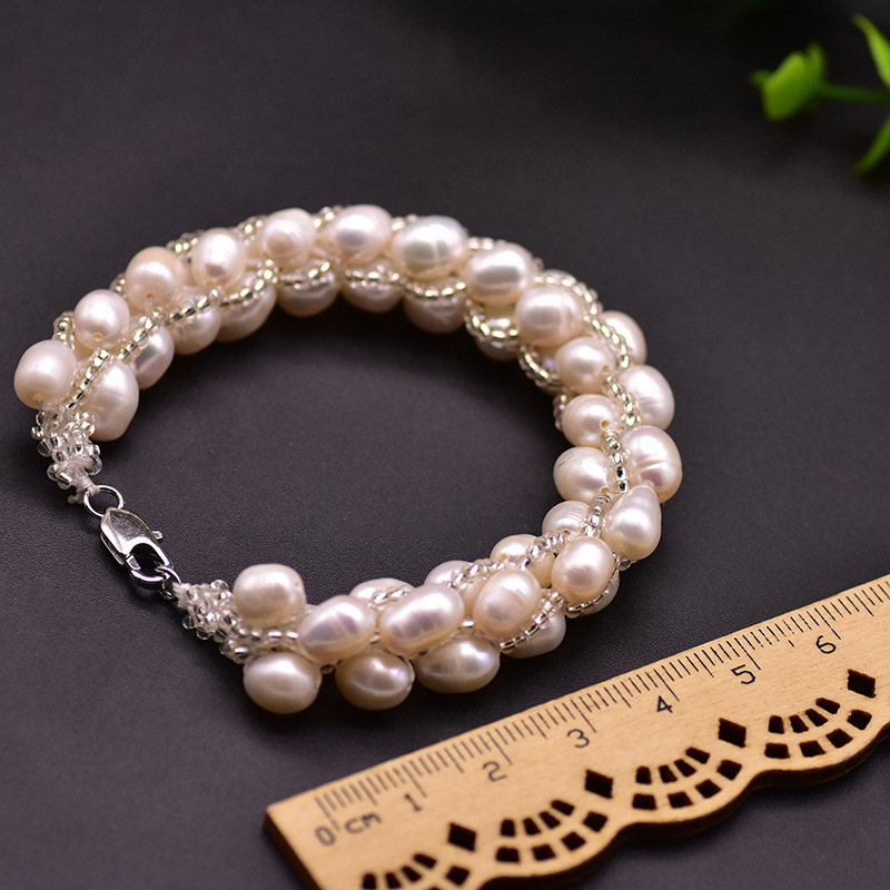 GB0204C-13 Pulsera Perla Blanca 19CM