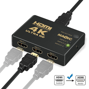 Conmutador de salida OEM HDMI 3 en 1 4K x 2K, interruptor Hdmi 1x3 con infrarrojos de Control remoto para otros equipos de audio y vídeo para el hogar