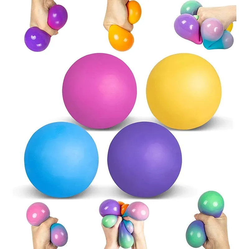 Цветные сжимаемые шарики, игрушки Радуга антистресс ТПР, сменные цвета, сжимаемые мячи, игрушки для детей, взрослых, подарок