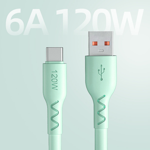 Renk TPE silikon 6A akım USB C cep telefonu 6A veri kablosu 120W tip C hızlı şarj Android için kablo şarj - Product Image 4