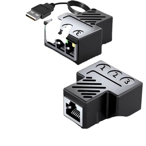 ช่องเสียบแยกอะแดปเตอร์อีเทอร์เน็ต1ถึง3พอร์ตเครือข่าย RJ45โรงงาน RJ45ซ็อกเก็ตตัวเมีย1ถึง3ตัวเมียพร้อมสาย USB - Product Image 2