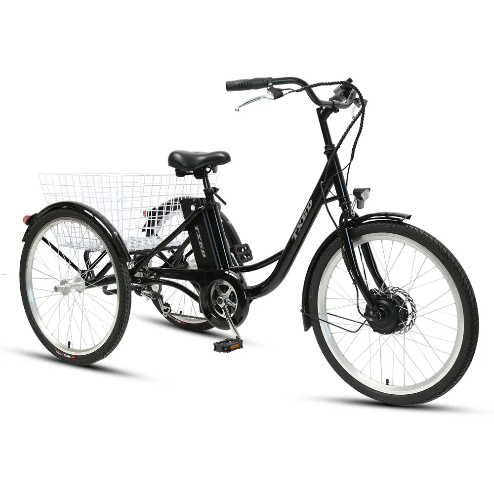 TXED Venta directa de fábrica 26 pulgadas 250W e-cargo familia triciclos eléctricos 3 ruedas bicicleta de carga eléctrica