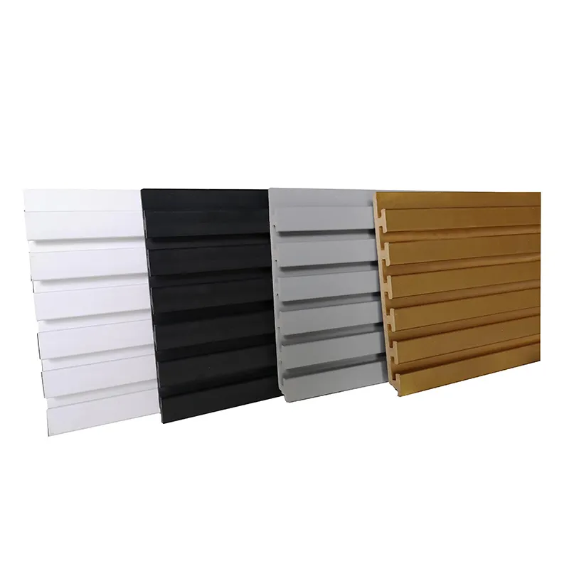 Sıcak satış giyim mağazası ekran Mdf paneli plastik Slatwall PVC Panel fabrika ağır için asma kancaları