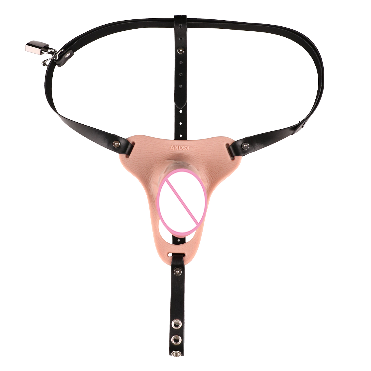 couvre-pénis + ceinture verrouillable noire