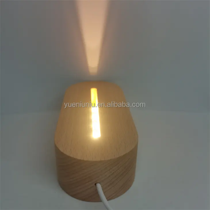 Best Selling Wooden LED Light Base With Button Switch USB Charging Lamp 3D Acrylic Table Lamp For Kids Room