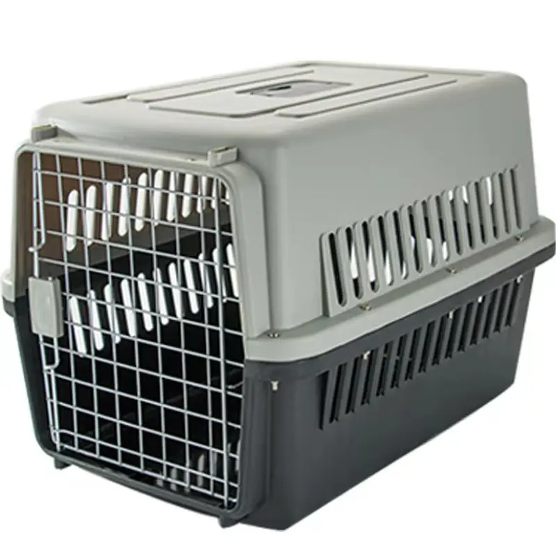 Pet air box gaiola companhia aérea aprovado pet transportadora de viagem cão gato gaiola portátil plástico transporte canil pet fornecimentos