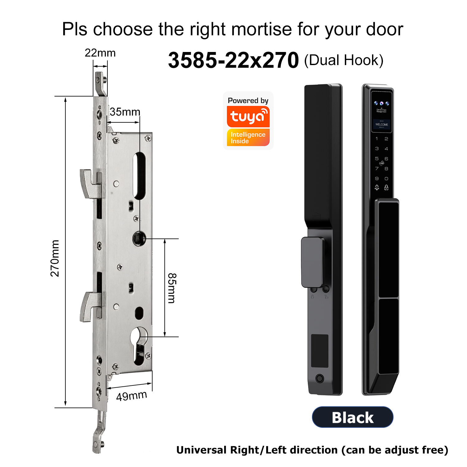 Z5 with 3585 Dual-Hook Multi-Point Mortise(22x270mm)