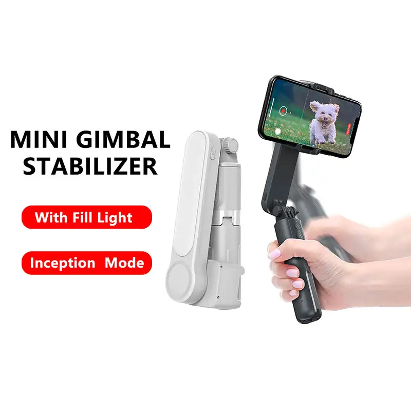 KEKAXI nuovo prodotto L09 telefono cellulare portatile Gimbal con luce Led stabilizzatore Video Selfie Stick treppiede