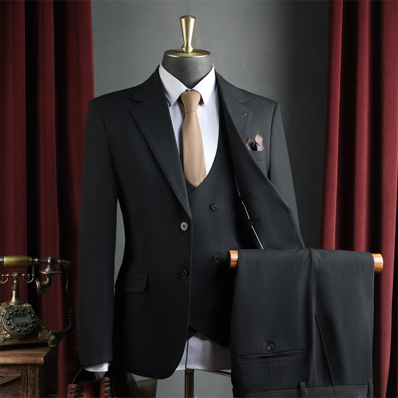 9016 Black (suit + vest + pants)