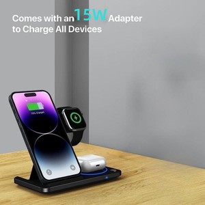 Mobile Phone 15w Fast 3 in 1 Wireless <strong>Charger</strong> Foldable 3 in <strong>One</strong> 1 Stand Wireless Charging iphone Samung Smart Cell Phone - Product Image 3