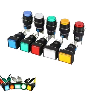16mm LED Illuminated Round/<strong>rectangle</strong>/square Self-locking Momentary 5pin 8pin Plastic Start Stop Game Arcade <strong>Push</strong> <strong>Button</strong> <strong>Switch</strong> - Product Image 1