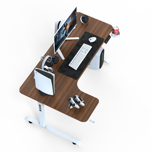 Elegante tavolo per Computer regolabile in altezza con Design a forma di L grande Desktop per spazio di lavoro senza disordine - Product Image 6