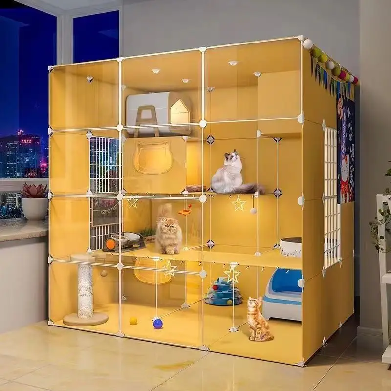 Nova Venda Quente Luxo Cat Villa Ninho Cama Pet Cat Showcase Gaiola Interior Gatil Cat House