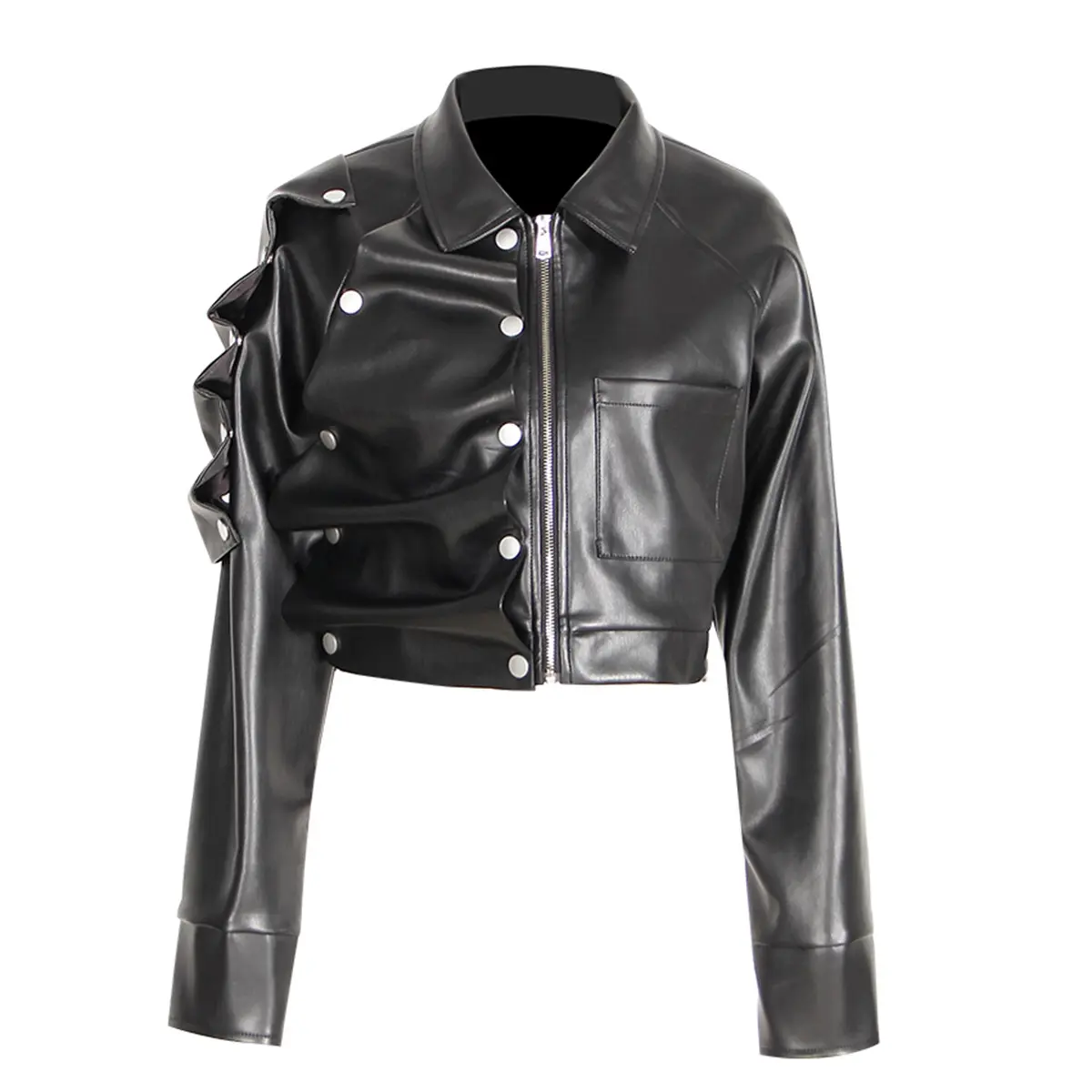 High Quality Sheepskin Girls Leather Jacket Can Custom Different Types Of Jacket Fabric Material With Custom Design