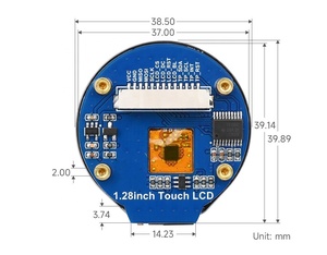 Ahududu Pi SPI I2C arayüzü grafik tipi için 1.28 inç dokunmatik LCD ekran