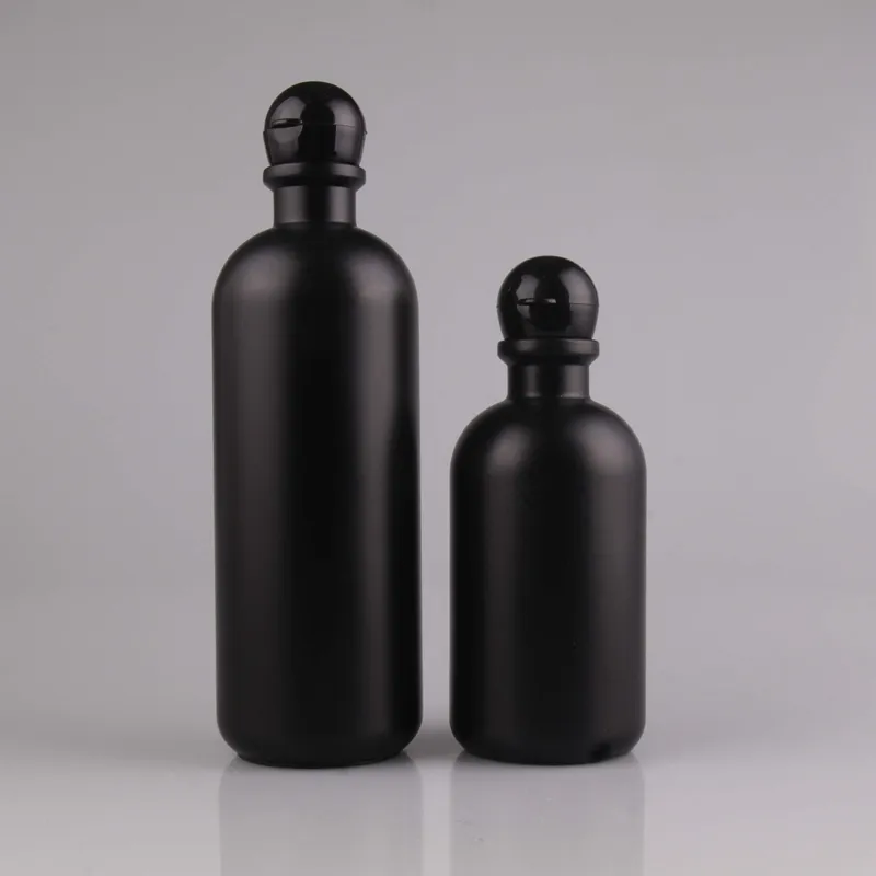 Botella cosmética de Gel de ducha de Hdpe, botella de plástico personalizada, champú negro con tapa abatible, 500Ml