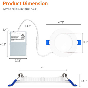 CETL ไฟหม้อสีดํา LED โคมไฟฝัง 4 นิ้วพร้อมไฟกลางคืน 9W หรี่แสงได้ 5CCT เลือกได้ - Product Image 5