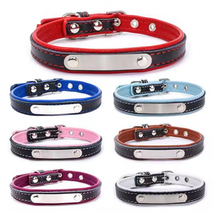 Wirklich cooles Leder geschnitztes Eisen farbe Haustier halsband Kunden spezifisches Hunde halsband - Product Image 2