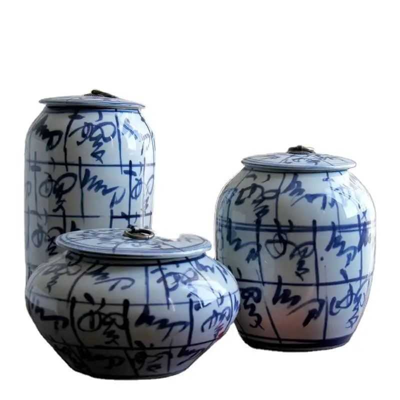 Quality Cheap Price Antique Luxury Jar Vase Wholesale Blue And White Decorative Ceramic Ginger Jars for home decor